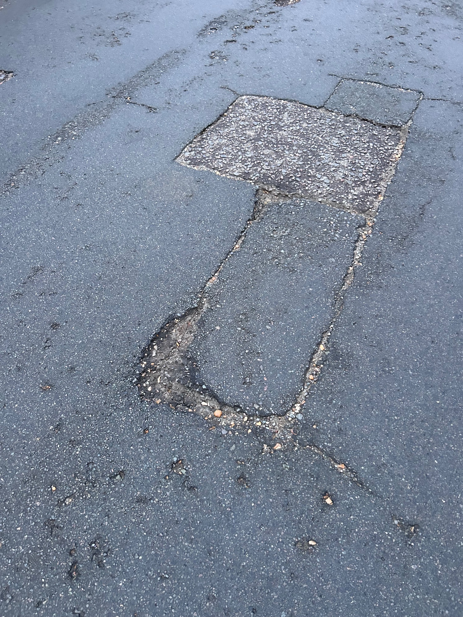 Pothole on West End