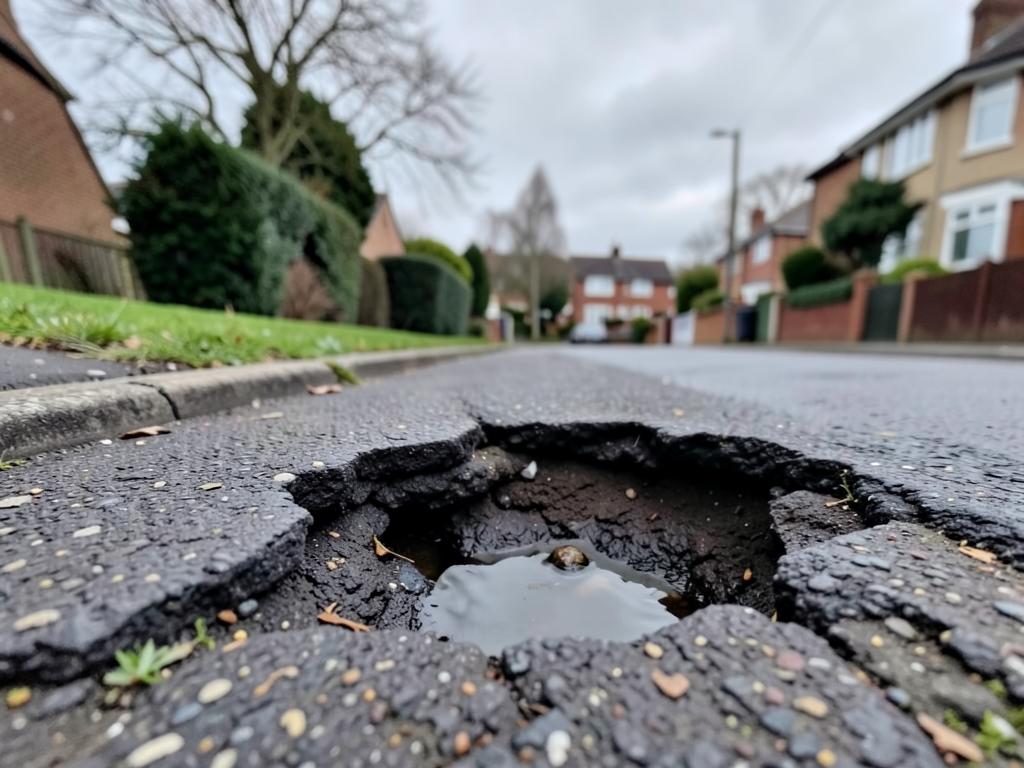 Pothole on Portland Street